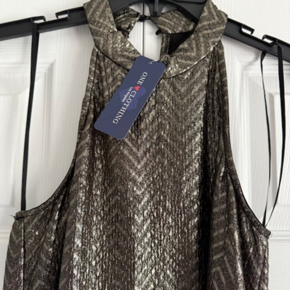 NWT One Heart Clothing Los Angeles Metallic Mini Dress Size M